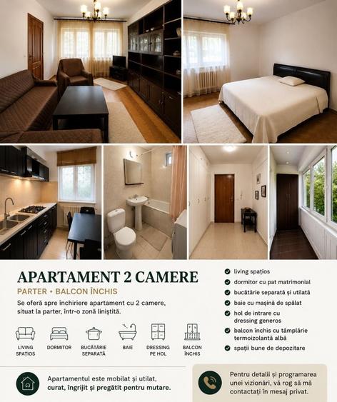 Apartament cu 2 camere decomandat în Central