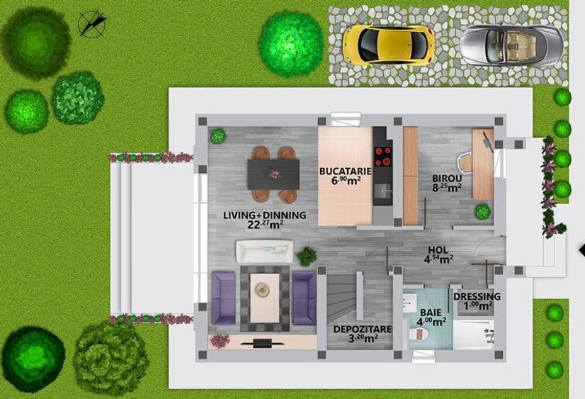 Casă cu 5 camere cu Teren 500 Mp în Exterior Nord