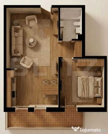 Ap. 2 Camere Spa?ios 49.6 mp + Balcon | Burdujeni | Rate 35 - 1