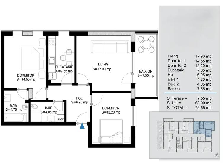 Apartament cu 3 camere decomandat în Theodor Pallady