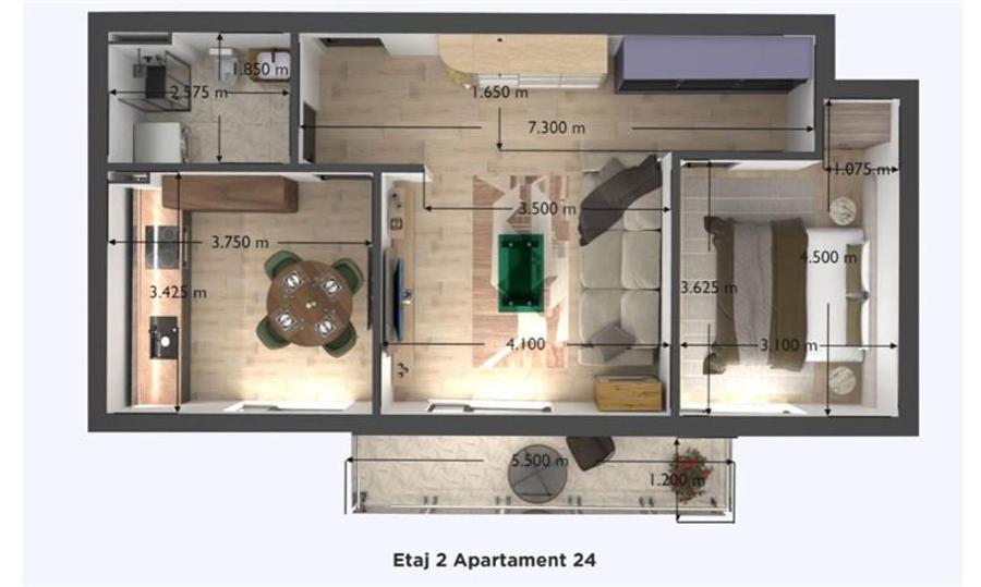Apartament cu 2 camere decomandat în Cetății