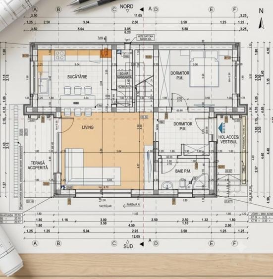 Casă cu 5 camere cu Teren 500 Mp în Chinteni