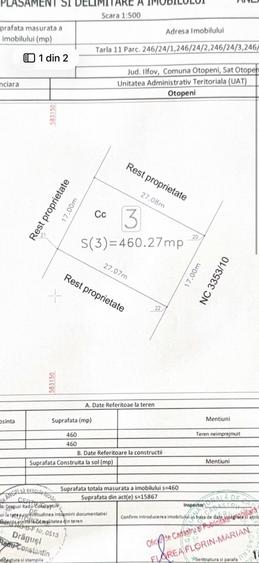 Teren Construcții intravilan de 664 mp, în Odăi