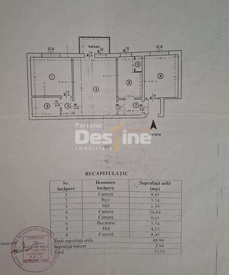 Apartament cu 3 camere semidecomandat, mobilat în Tătărași