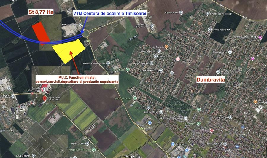 Teren agricol extravilan de 87742 mp, în Exterior Nord