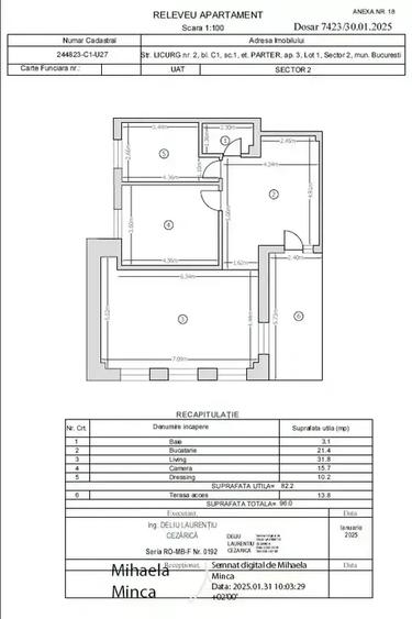 Apartament cu 3 camere semidecomandat în Armeneasca