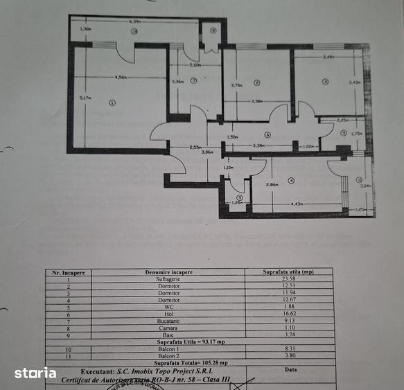 Apartament cu 4 camere decomandat în Calea București