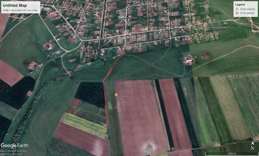 Teren de 805 mp, în Cornești