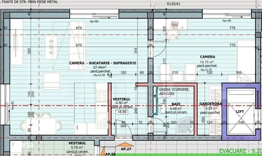 Apartament cu 2 camere în Tudor