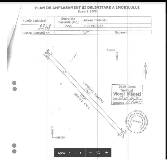Teren de 3000 mp, în Săbăreni