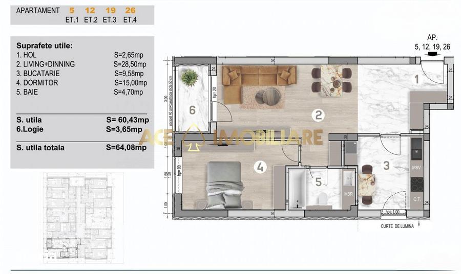 Apartament cu 2 camere în Berceni — fotografia 1