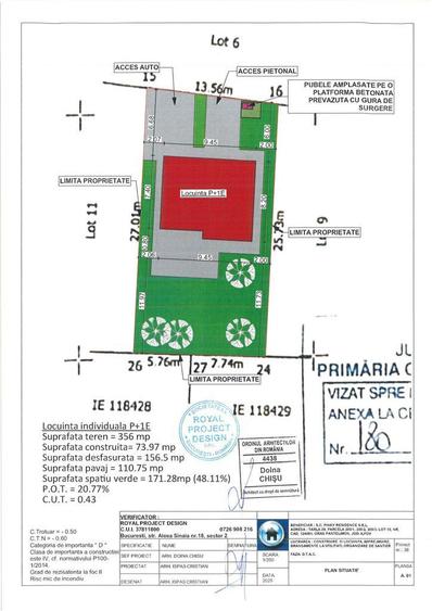 Casă cu 4 camere cu Teren 356 Mp în Central