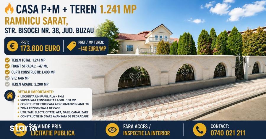 Casa P+1E+M - 280 mp + Teren - 1.241mp, Rm. Sarat - 3