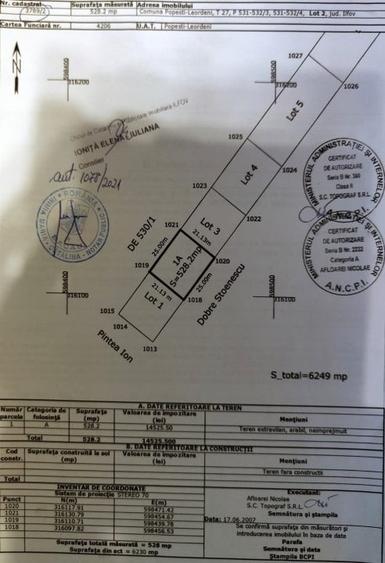 Teren Construcții extravilan de 528 mp, în Sud