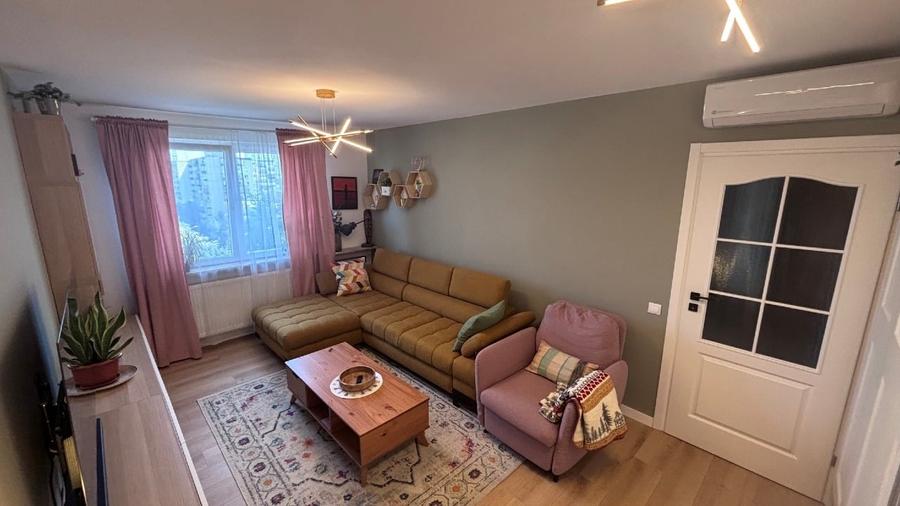Apartament cu 3 camere semidecomandat, mobilat în Lujerului