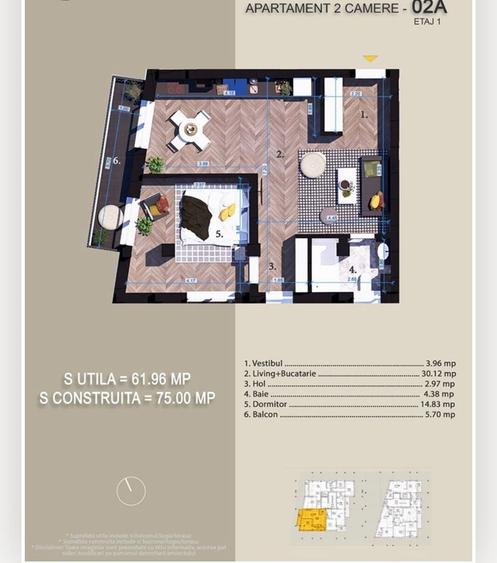 Apartament cu 2 camere decomandat în Theodor Pallady