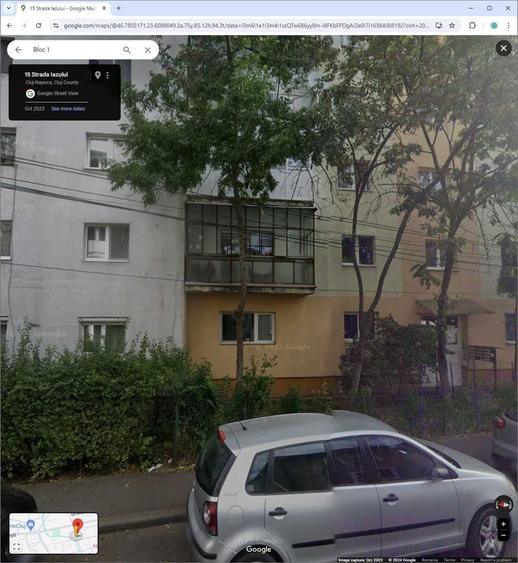 Apartament cu 3 camere nedecomandat în Mărăști
