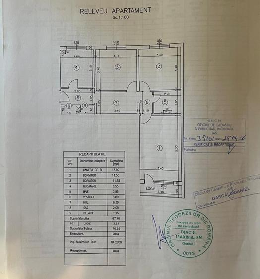 Apartament cu 3 camere decomandat în Galata