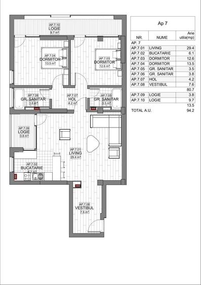 Apartament cu 3 camere în Ștefan cel Mare