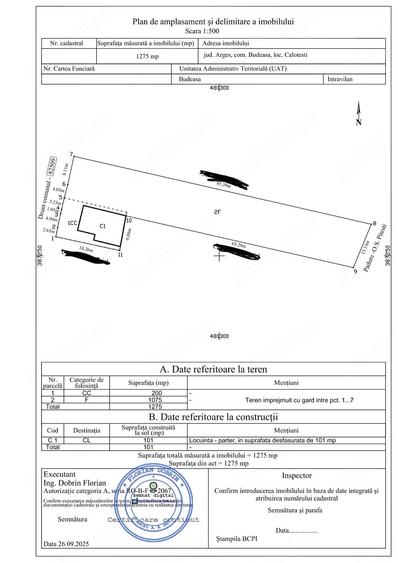 Casă cu 3 camere cu Teren 1275 Mp în Central