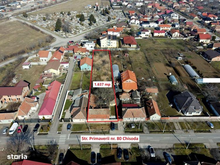 Teren constructii (Intravilan) 1637 mp - P+2 (Chisoda) 110/mp - 1