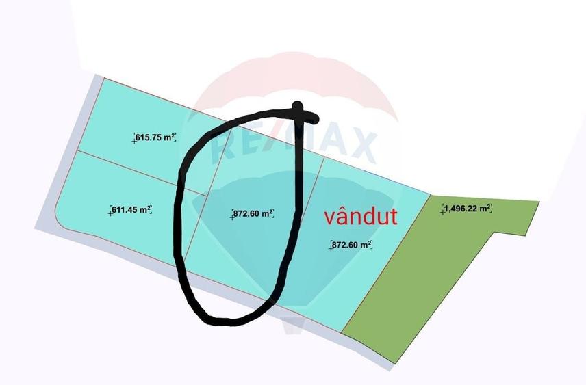 Parcela 872.6 mp, intravilan Chinteni, duplex sau casa individuala - 1