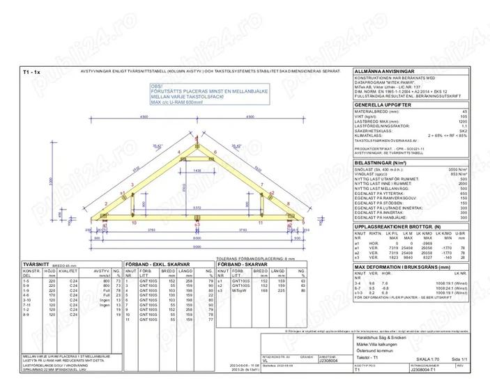 Structura casa lemn P + mansarda, 155 mp - 4