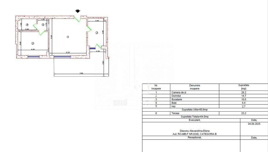 Apartament 2 camere cu curte de 85 mp in complexul Green Garden. - 8