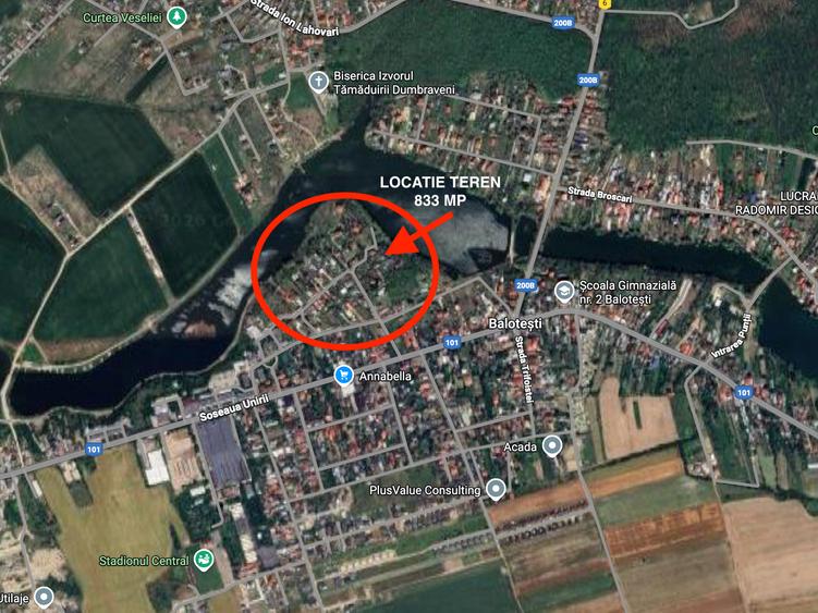 Teren Balotesti - Intravilan Constructii - 833 mp - Utilitati - Lac - Ocazie - 1