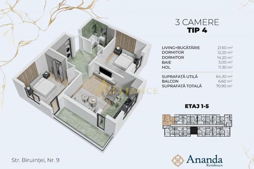 Vanzare apartament 3 camere Str. Biruintei - M. Berceni - 7