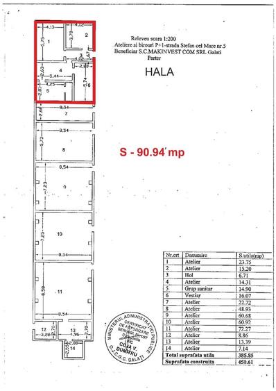Spațiu industrial, de 1,558.8800048828 mp, în Nord