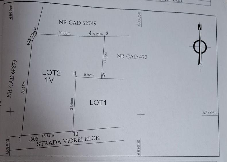 Teren ideal casa Valea Lupului 842 mp - 2