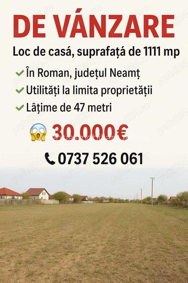 De vanzare loc de casa in Balcescu, suprafata 1111 mp