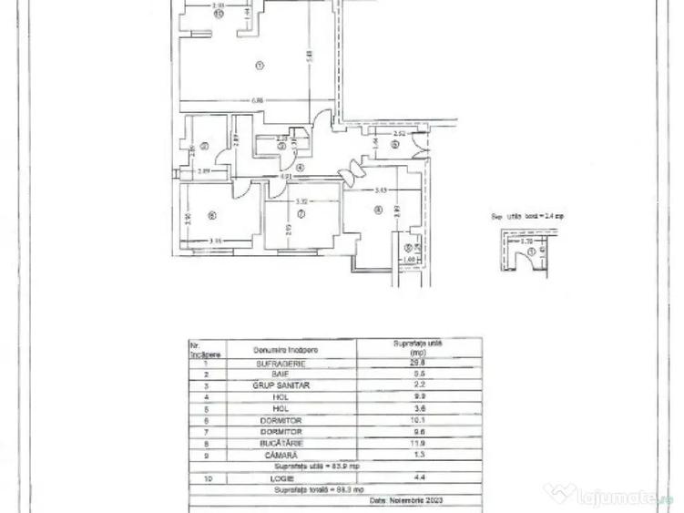 Republicii - Caraiman 3 camere 88 mp etaj 2 - 3