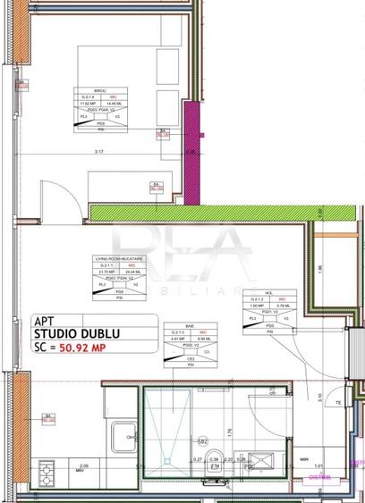 Studio Dublu mobilat si utilat in One Lake Club - 8