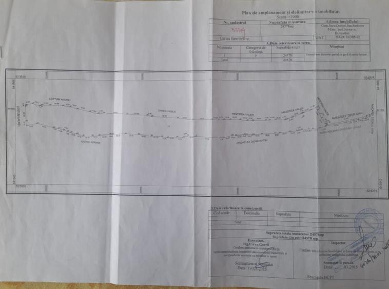 De vinzare Teren extravilan 24,578 m2,in Saru Dornei la 14 km de Vatra Dornei. - 2