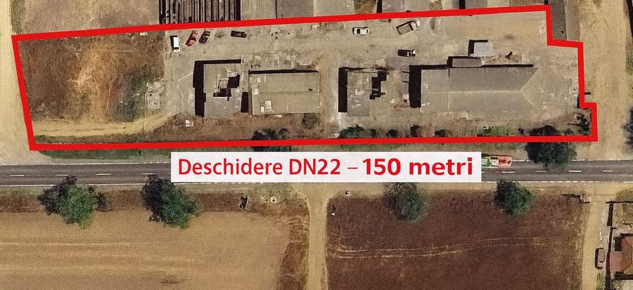 Teren 5000 mp DN22 cu clădiri 800mp + platformă betonată 2700 mp - 1