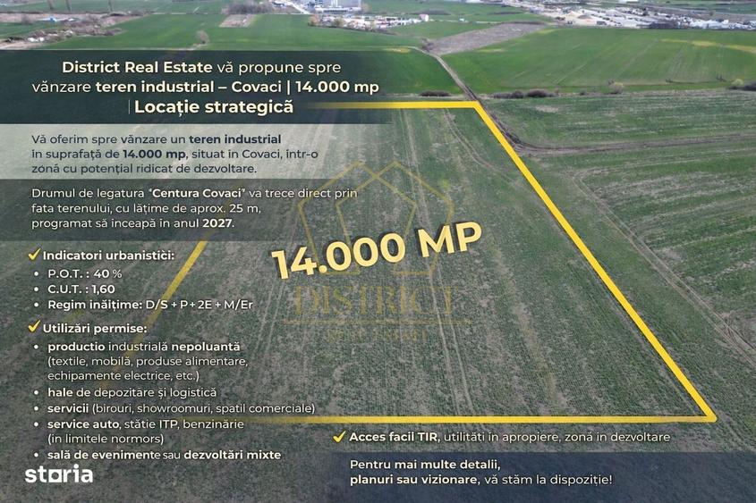 Teren industrial de vanzare Covaci | 14.000 mp | Acces direct viitoare - 5