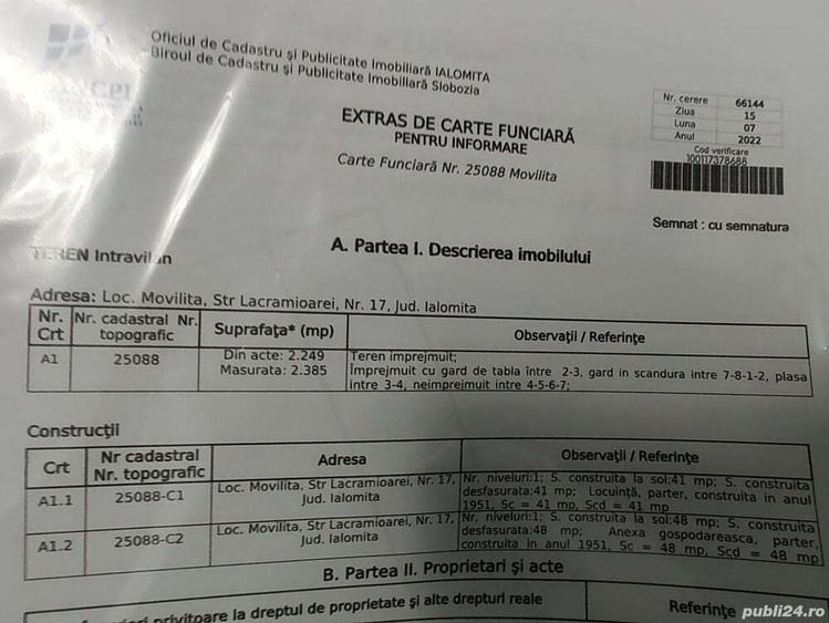 Vanzare teren intravilan 1385mp , Movilita , Jud. Ialomita - 3