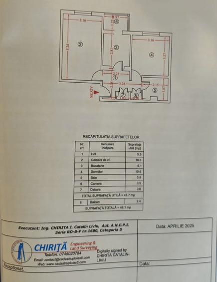 Apartament 2 camere, conf 1 decomandat, et. 3/4 - 7