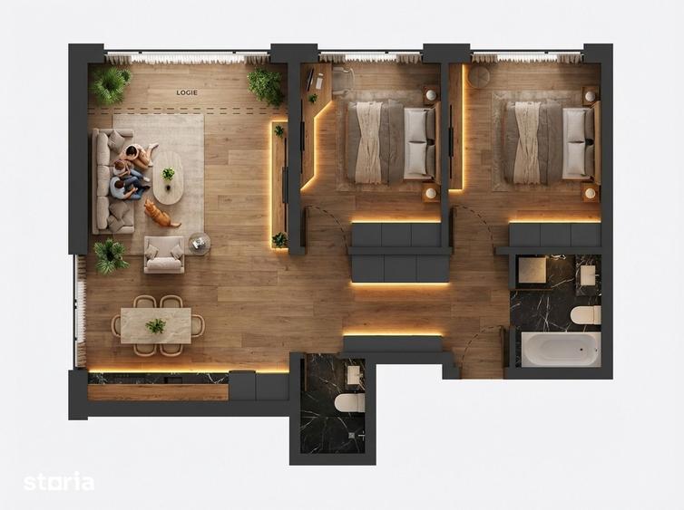 Apartament cu 3 camere în Militari