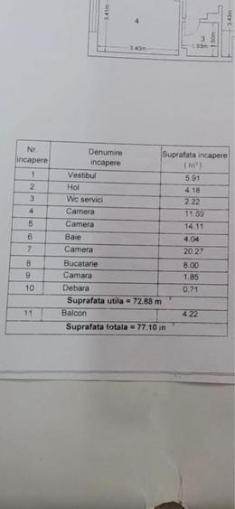 Apartament cu 3 camere decomandat în Brâncoveanu