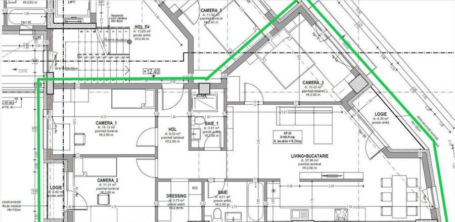 Apartament 4 camere semifinisat 100mp, Bloc nou, Zona Garii Centrale - 1
