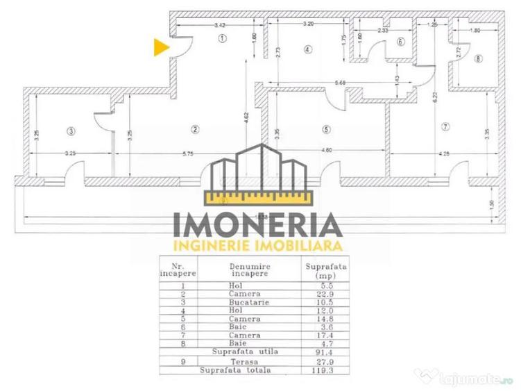 Apartament cu 3 camere semidecomandat în Theodor Pallady