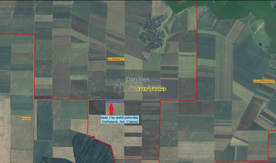 Arabil lucrat, canal irigatii, comuna Gurbanesti catre Nana