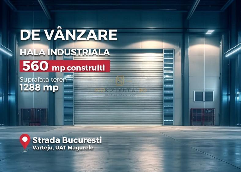 Hală industrială modernă de vânzare – 560 mp construiți | Teren 1.288 - 1
