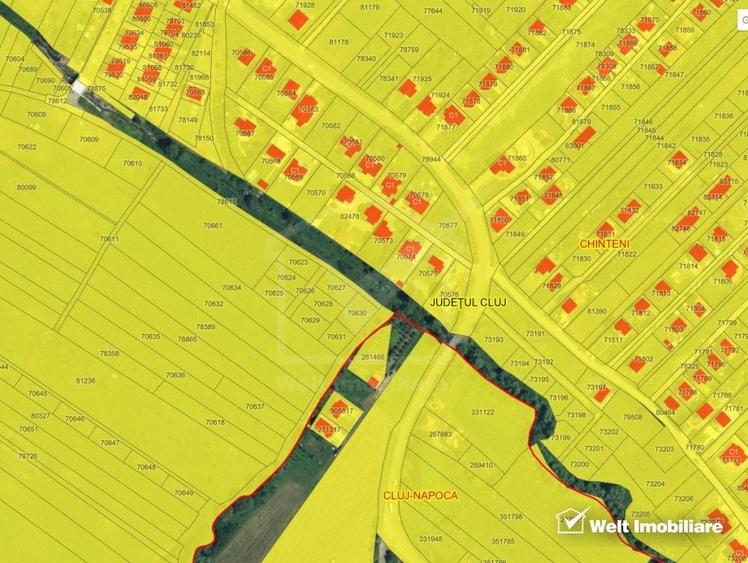 Teren pentru constructii, intravilan, 492 mp, zona intrare - Chinteni - 3