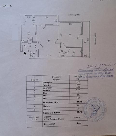 2 camere Tiglina2 , etaj 3, 2 balcoane, centrala termica - 1