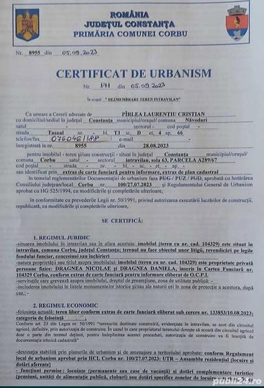 particular loturi corbu intravilan cu vedere la mare si in rate - 6