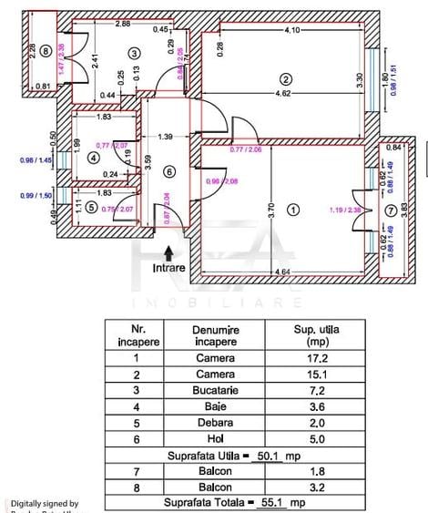 Apartament cu 2 camere decomandat, mobilat în Regie